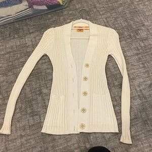 Tory Burch White Cardigan (Xs)